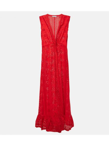Βαμβακερή μίντι φόρεμα Melissa Odabash κόκκινο