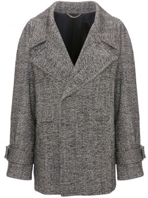 Μάλλινος μπουφάν tweed Victoria Beckham γκρι