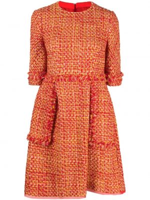 Sukienka mini z okrągłym dekoltem tweedowa Talbot Runhof
