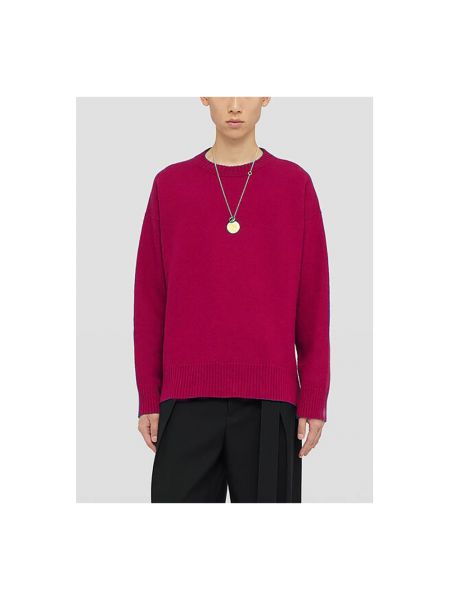 Sweter z długim rękawem Jil Sander różowy