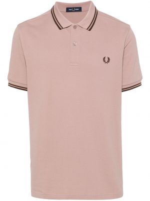 Tricou polo cu broderie din bumbac Fred Perry roz
