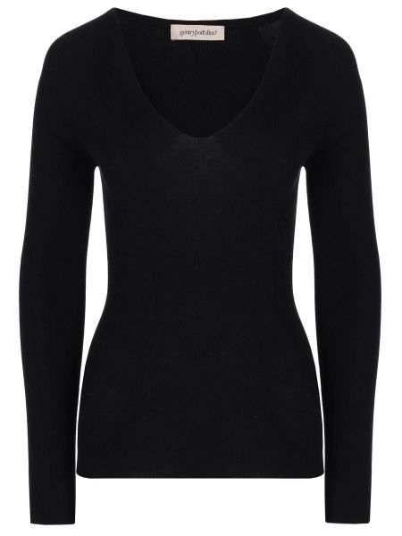 Хлопковый шелковый пуловер Gentryportofino черный