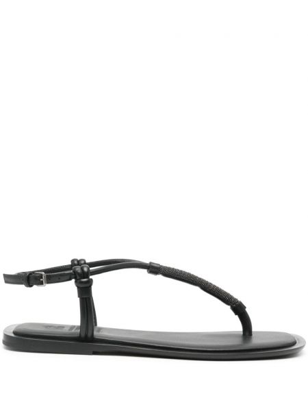 Dabīgās ādas sandales Brunello Cucinelli melns