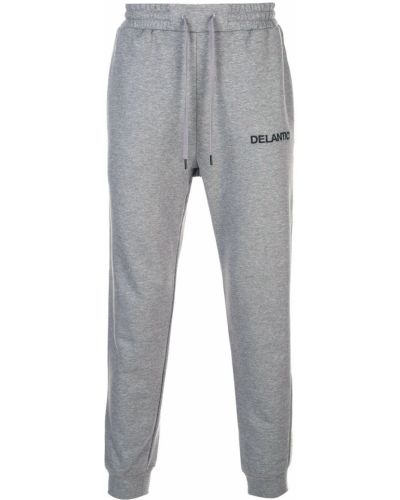 Fleece αθλητικό παντελόνι με σχέδιο Delantic γκρι