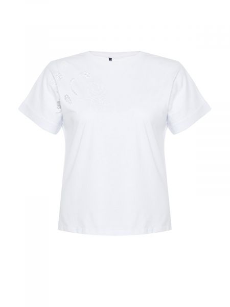 Dzianinowa koszulka Trendyol biała