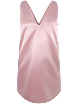Сатенена коктейлна рокля Staud розово