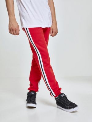 Pruhované sportovní kalhoty Urban Classics červené