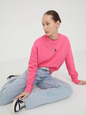 Bluza bawełniana Tommy Jeans różowa