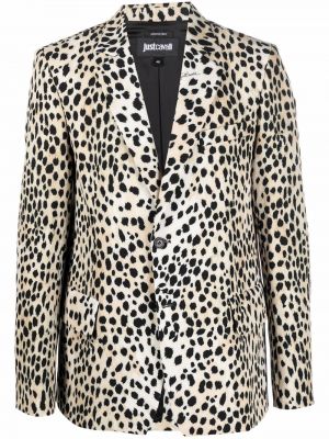 Leopard trykt lang blazer Just Cavalli