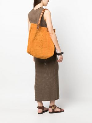 Shopper kabelka s výšivkou Isabel Marant oranžová