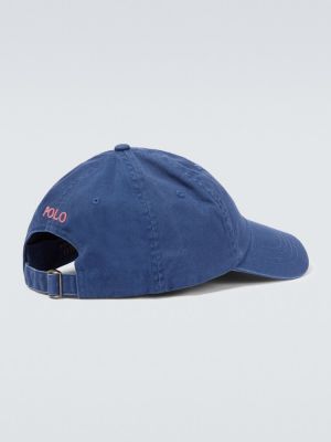 Cappello con visiera ricamato di cotone Polo Ralph Lauren blu