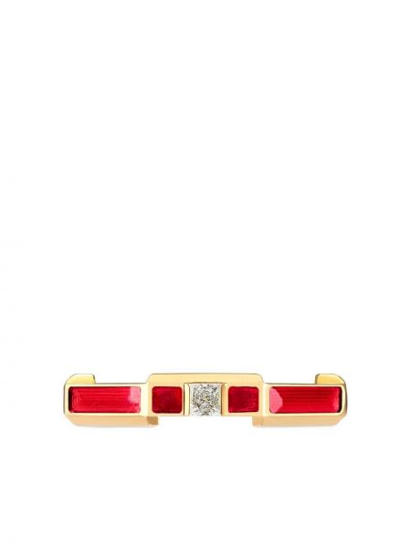 Gucci 18kt yellow gold Gucci Link to Love diamond and enamel ring - Oro