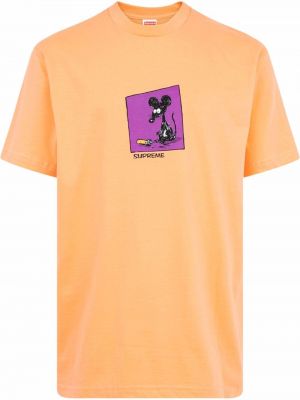 Camiseta con estampado Supreme naranja