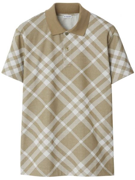 Tricou polo din bumbac cu mâneci scurte Burberry bej