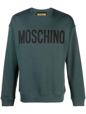 Bavlněná mikina s potiskem Moschino zelená