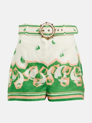 Pantaloni scurți de in Zimmermann verde