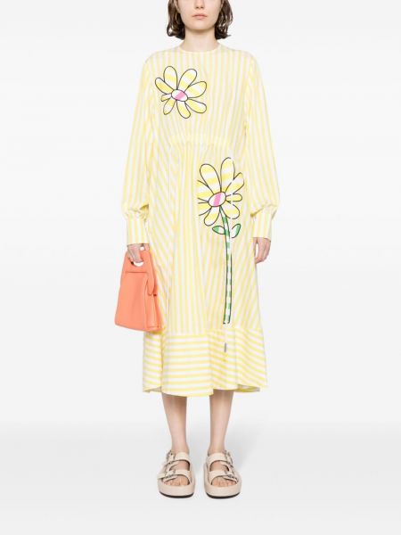 Kokvilnas kleita ar ziediem ar apdruku Mira Mikati dzeltens