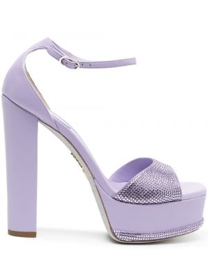 Sandale cu platformă de cristal Rene Caovilla violet