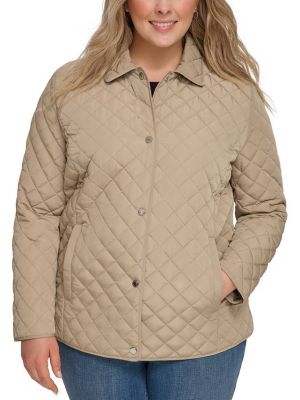 Женское стеганое пальто больших размеров Calvin Klein, тан/бежевый