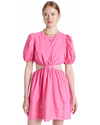 Плиссированное платье мини с вырезом английское English Factory