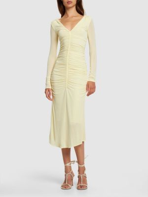 Maksi haljina od viskoze sa dugačkim rukavima Isabel Marant žuta