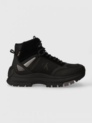 Trekking čevlji z vezalkami s čipko Calvin Klein Jeans črna