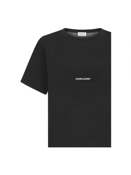 Camiseta de algodón de tela jersey Saint Laurent negro