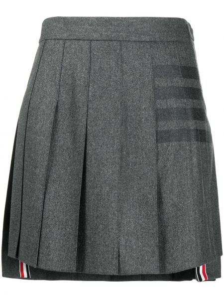 Flanelové plisované mini sukně Thom Browne šedé