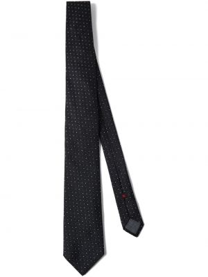 Jedwabny krawat żakardowy Brunello Cucinelli czarny