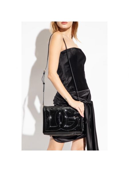 Lakierowana torba na ramię Dolce And Gabbana czarna