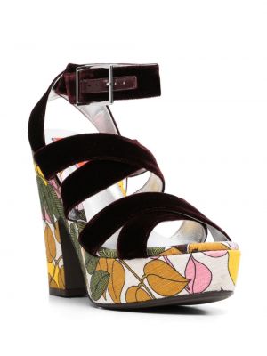 Květinové sandály s potiskem La Doublej