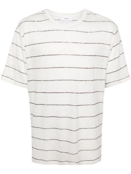 T-shirt à rayures en tricot Lardini blanc