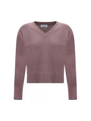 Różowy sweter z kaszmiru Brunello Cucinelli