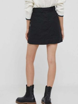 Bavlněné mini sukně Barbour černé