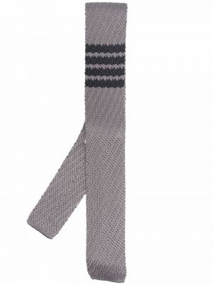 Csíkos selyem nyakkendő Thom Browne szürke