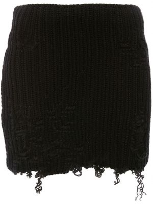 Fustă mini zdrențuiți tricotate Jw Anderson negru