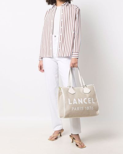 Shopper kabelka s potiskem Lancel bílá