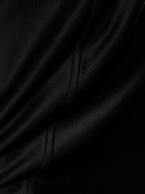 Viskózové dlouhé šaty jersey Jil Sander černé