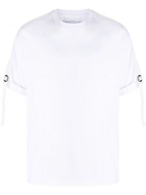 T-shirt di cotone con fibbia Neil Barrett bianco
