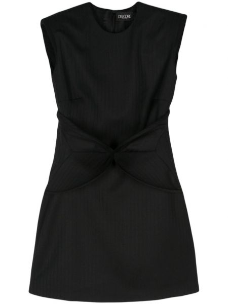 Vlnené koktejlkové šaty Del Core čierna