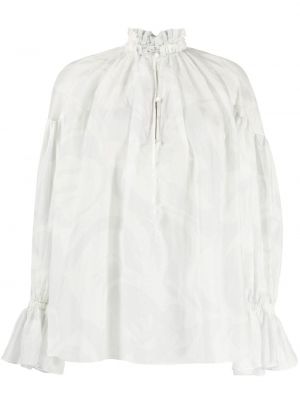 Блуза с принт с волани Etro бяло