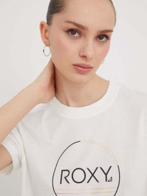 Koszulka bawełniana Roxy biała