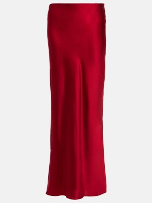 Hedvábné saténové dlouhá sukně The Sei červené