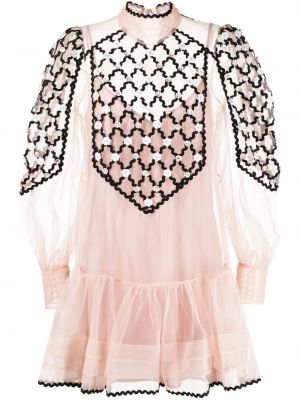 Коктейлна рокля с мъниста Alemais розово