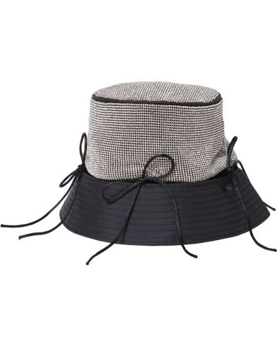 Křišťálový klobouk s mašlí se síťovinou Kara stříbrný