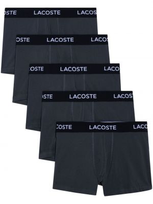 Bavlnené boxerky s potlačou Lacoste sivá