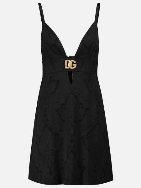Mini robe à imprimé en jacquard Dolce&gabbana noir