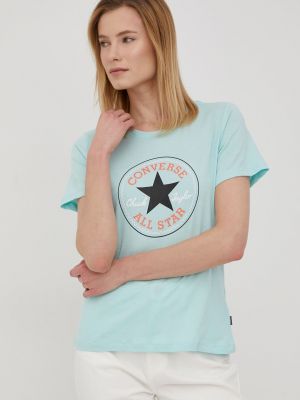 Converse t-shirt bawełniany kolor turkusowy