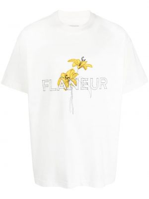 Bavlněné tričko Flaneur Homme bílé