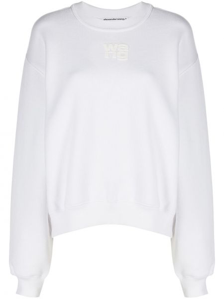 Sweatshirt aus baumwoll mit print Alexander Wang weiß